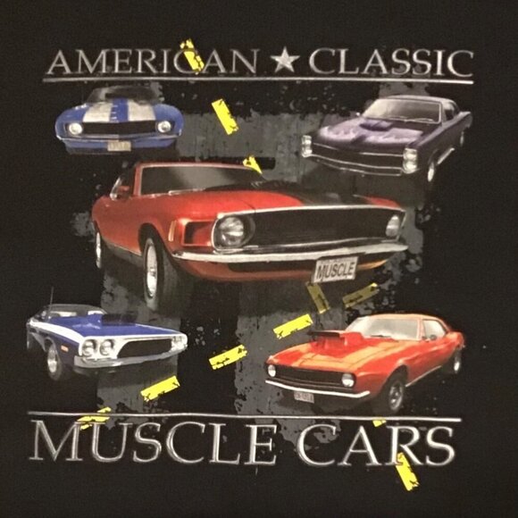 Vintage Y2K Sweatshirt Muscle Car Pullover Black 2XL Men’s Jerzees Brand - Picture 1 of 5